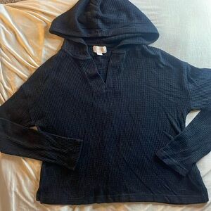 Love by GAP - waffle knit pullover hoodie crop - small